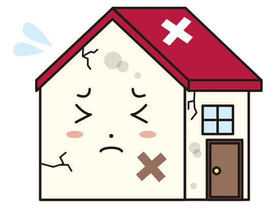 壊れた家のイラスト